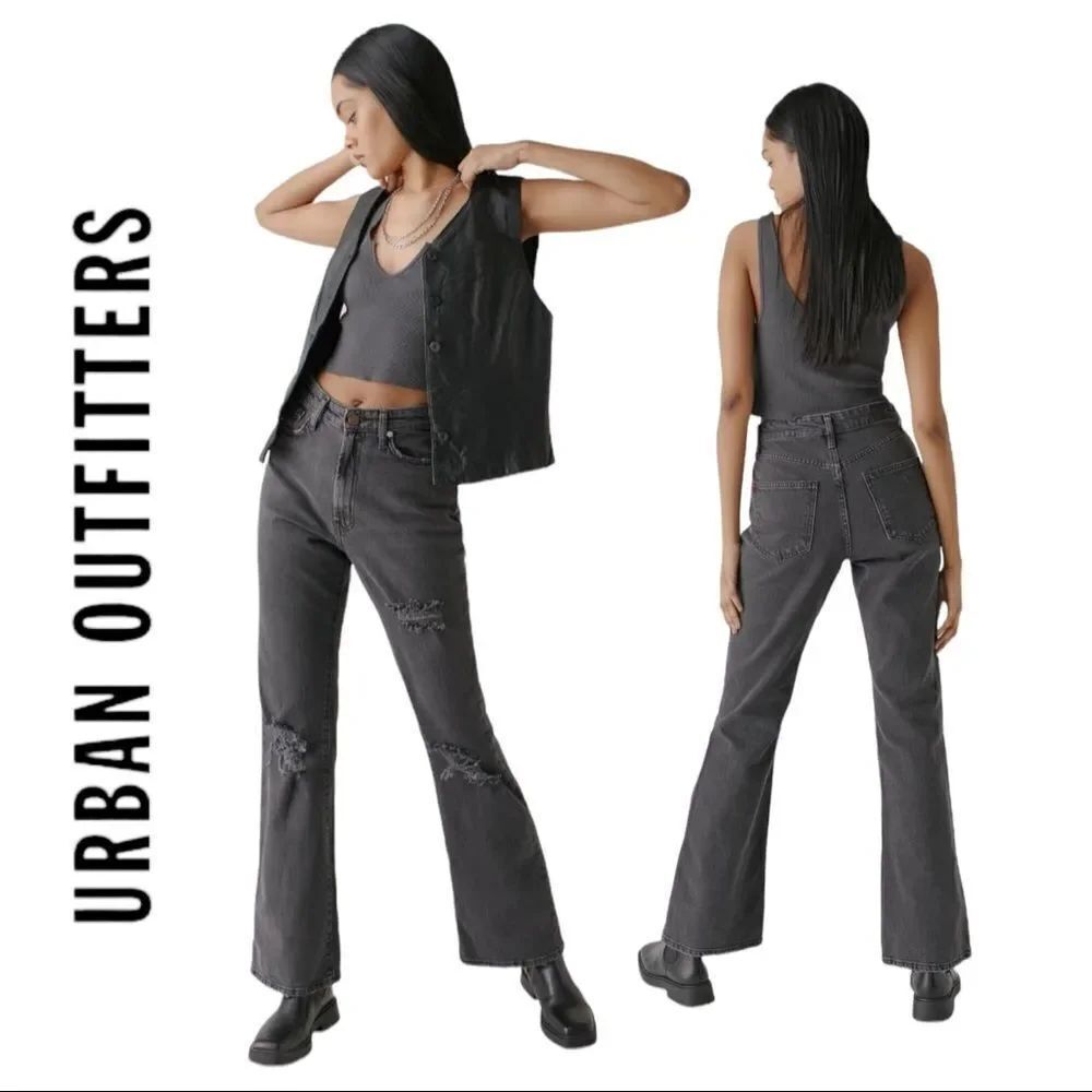 NEW Urban Outfitters UO BDG High-Waisted Black Comfort Stretch Flare Jeans 27